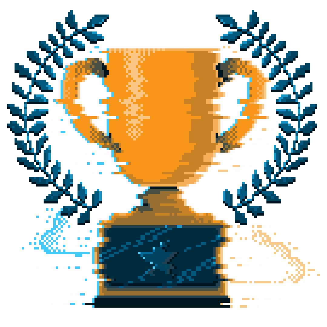 Pixelated Image of a Trophy