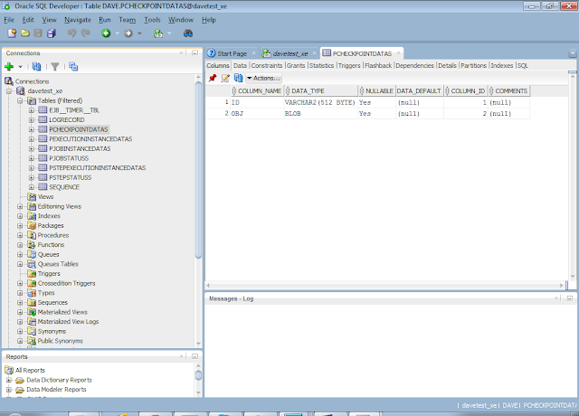 JBatch Database Table View in SQLDeveloper
