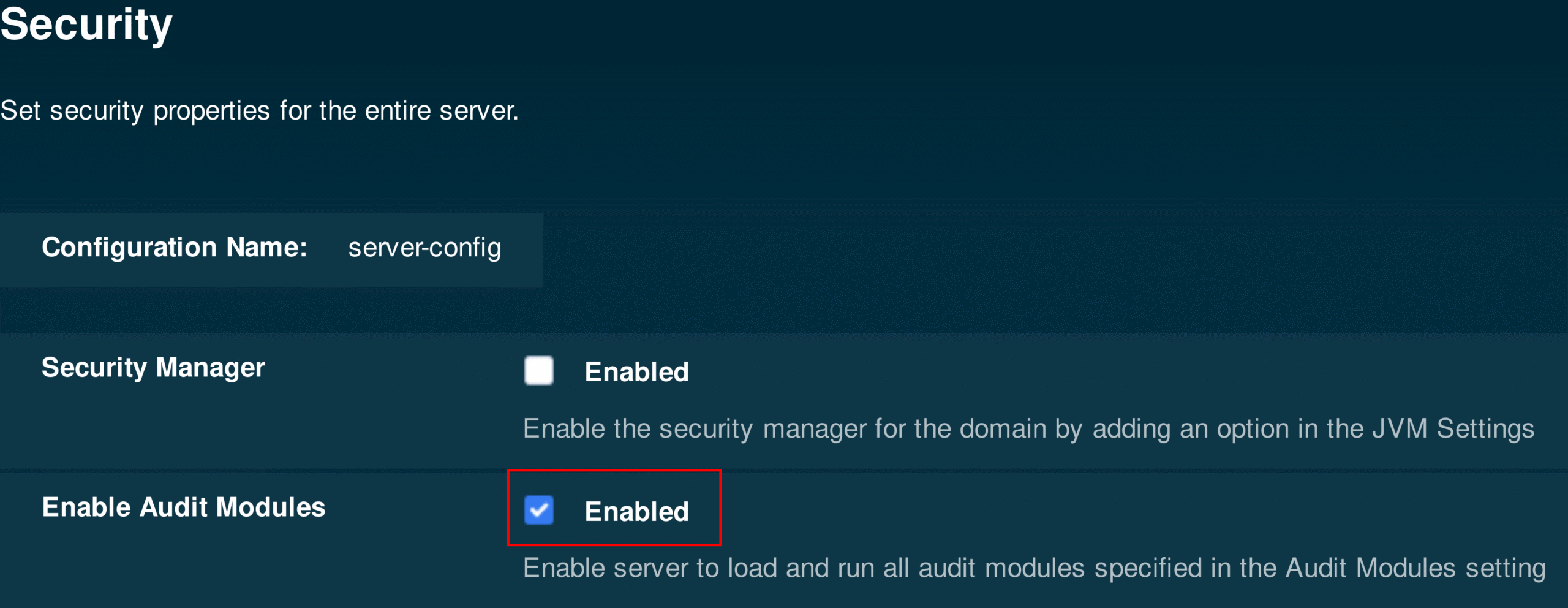 Enable Audit Modules Image