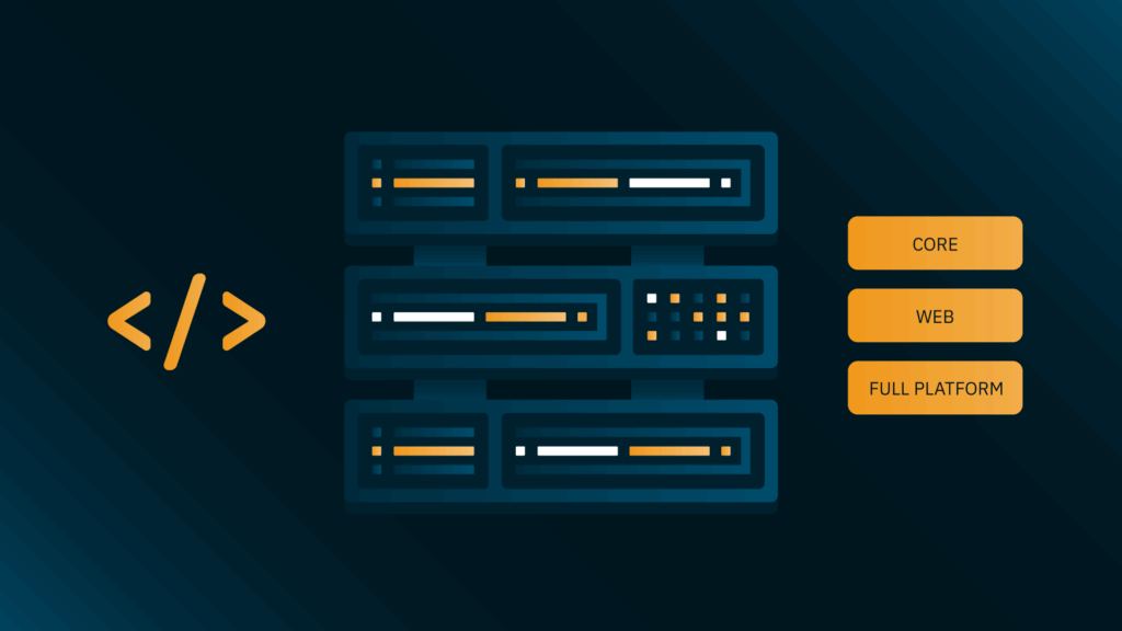 Payara promotional graphic for Jakarta Data, featuring and illustrated server stack labeled Core, Web, Full Platform.