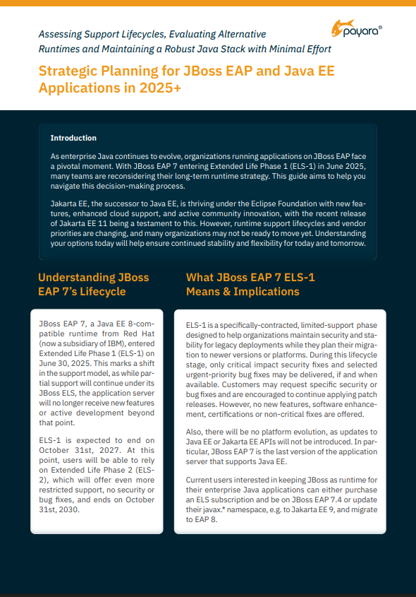 Strategic Planning for JBoss EAP and Java EE Applications in 2025+